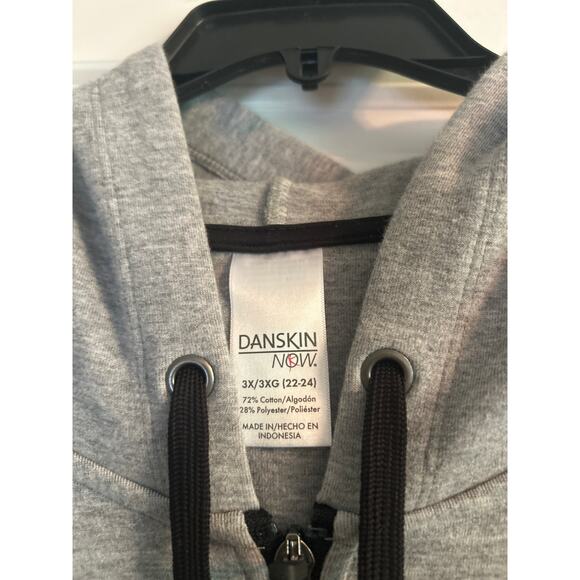 VGUC Danskin Now Women's Gray Zip Up Hoodie Jacket Drawstring Size 3X 22-24 - Picture 2 of 5